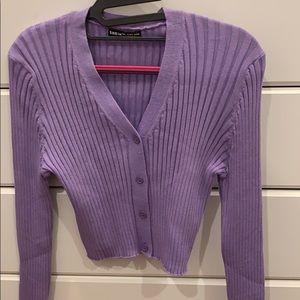 ~NWOT Purple Ribbed Cardigan~
